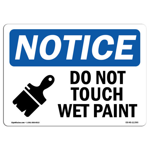 SignMission Do Not Touch Wet Paint Sign with Symbol Wayfair